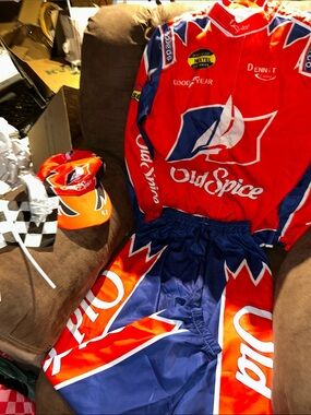 Old Spice Racing Suit Set in Red & Navy